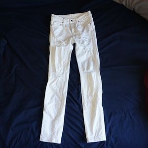 Skinny Distressed White Jeans
